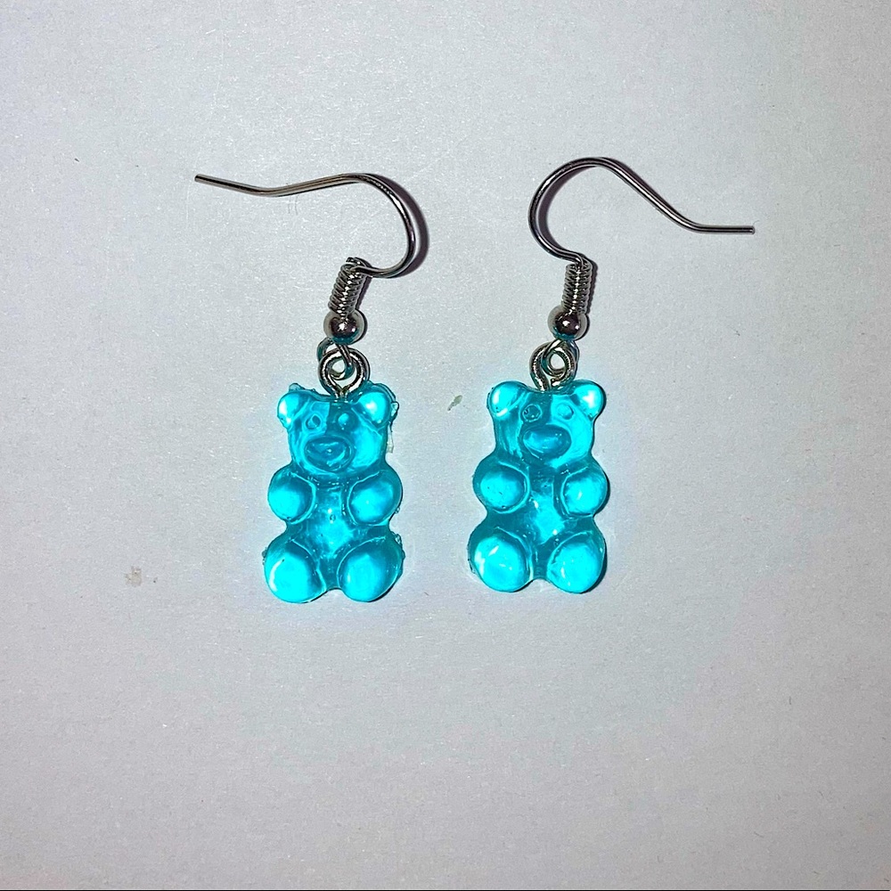Turquoise Blue Gummy Bear Earrings